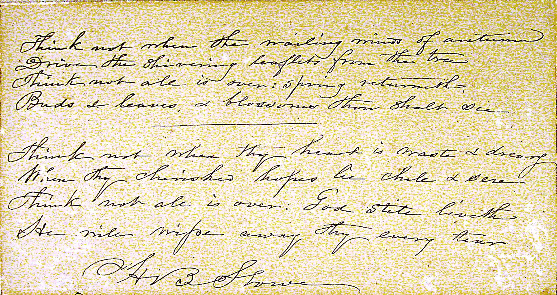 Letter From Harriet Beecher Stowe With Photo | National Women's History ...